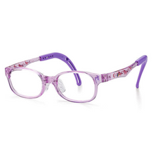 Load image into Gallery viewer, Kids Wayfarer Frame (TKDC505) - Crystal Purple with Unicorns