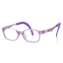 Load image into Gallery viewer, Kids Wayfarer Frame (TKDC505) - Crystal Purple with Unicorns