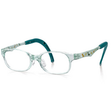 Load image into Gallery viewer, Kids Wayfarer Frame (TKDC3) - Turquoise with Dinosaurs