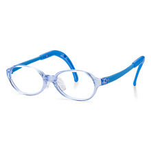 Load image into Gallery viewer, Kids Oval Frame (TKAC37) - Crystal Blue with Blue Flexible Arms