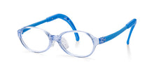 Load image into Gallery viewer, Crystal blue frame front with blue silicone arms and blue ear tips