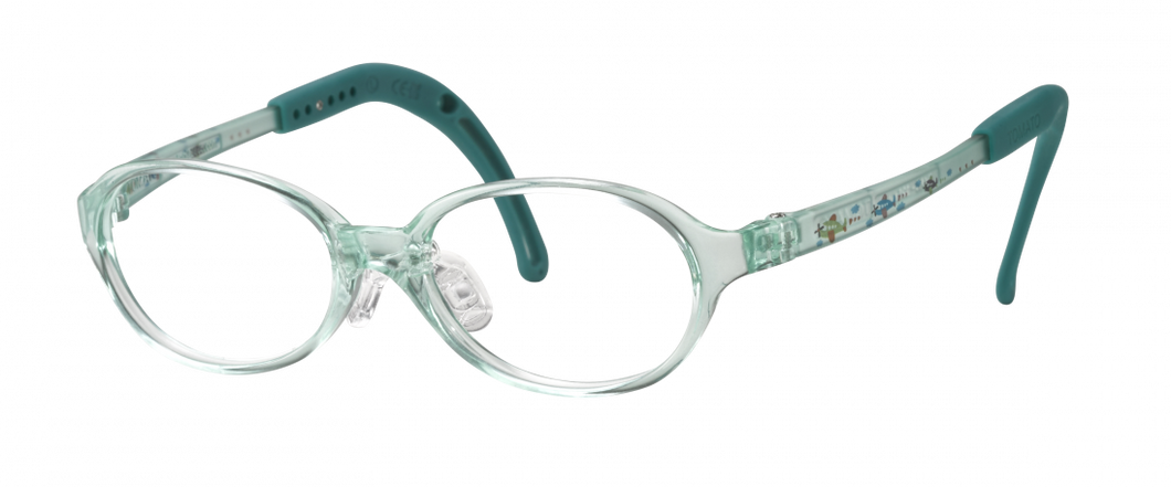 Kids Oval Frame (TKAC4) - Turquoise with Planes