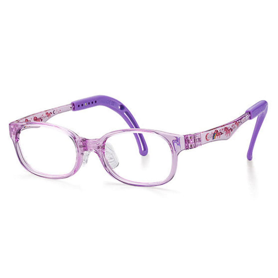 Kids Wayfarer Frame (TKDC505) - Crystal Purple with Unicorns