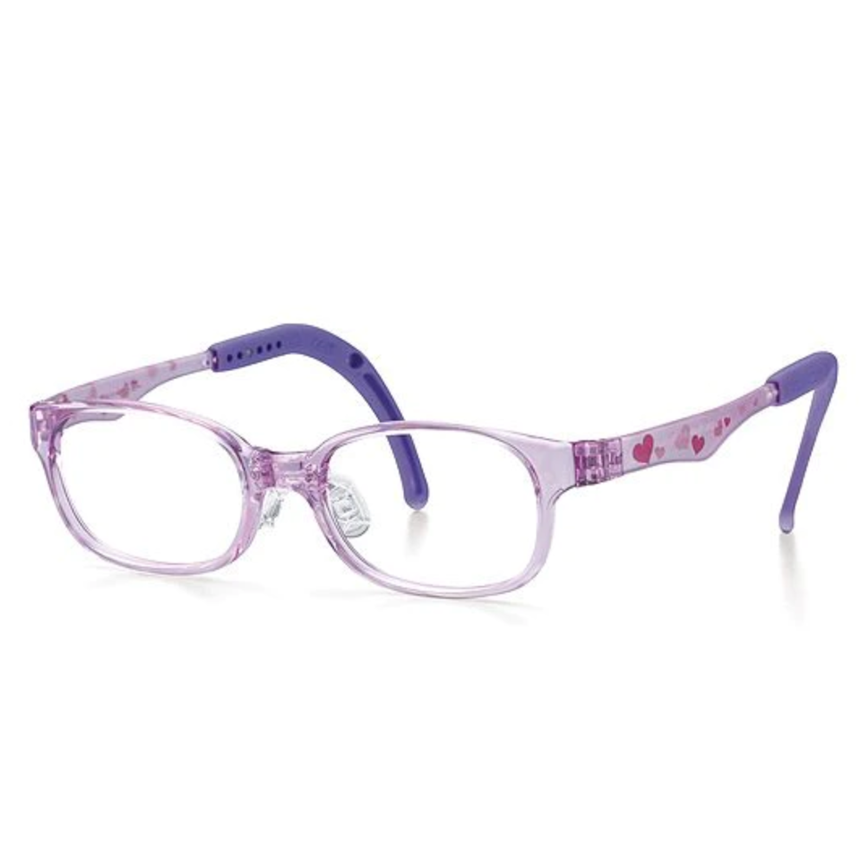 Kids Wayfarer Frame (TKDC18) - Crystal Purple with Hearts