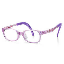 Load image into Gallery viewer, Kids Wayfarer Frame (TKDC505) - Crystal Purple with Unicorns
