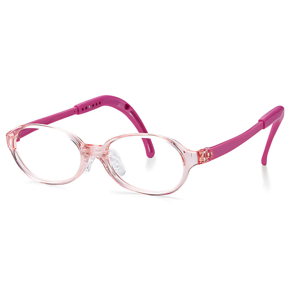 Kids Oval Frame (TKAC38) - Crystal Pink with Pink Silicone Arms