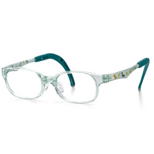 Load image into Gallery viewer, Kids Wayfarer Frame (TKDC3) - Turquoise with Dinosaurs
