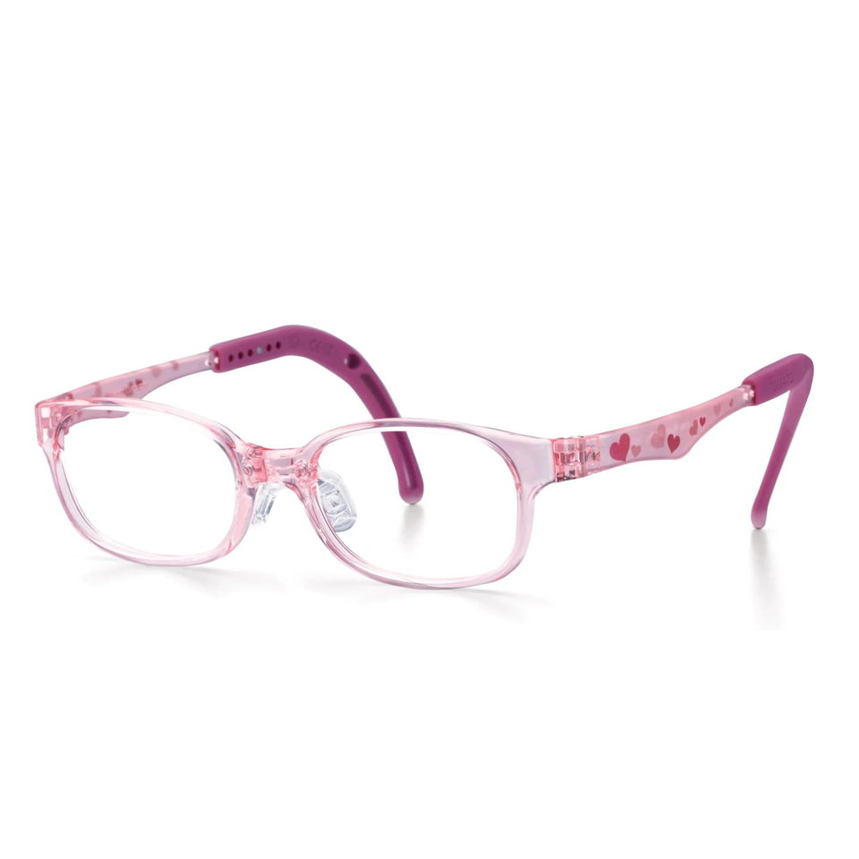 Kids Wayfarer Frame (TKDC13) - Crystal Pink with Hearts