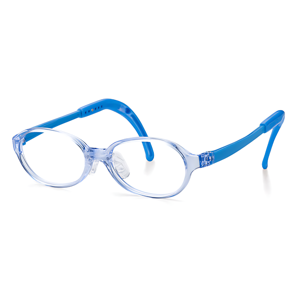 Kids Oval Frame (TKAC37) - Crystal Blue with Blue Silicone Arms