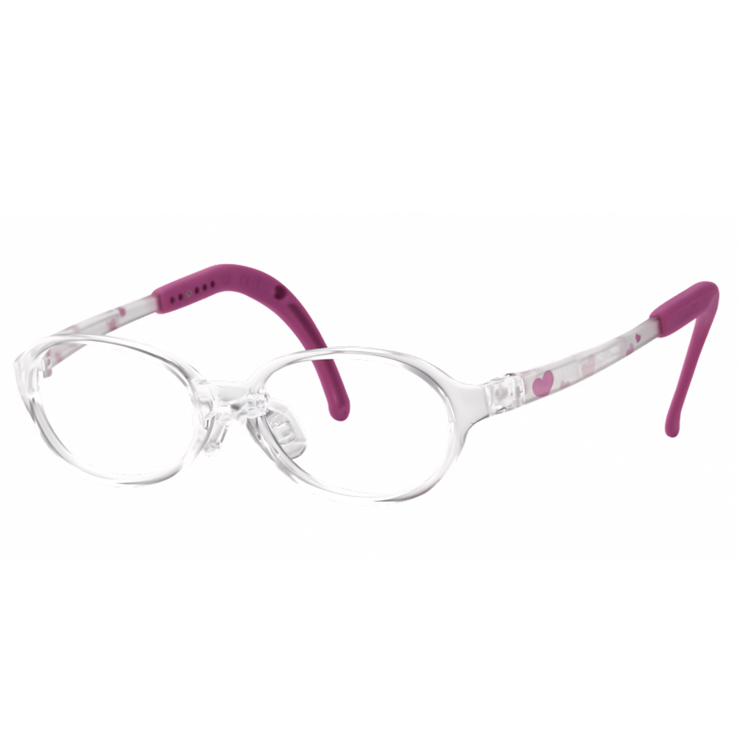 Kids Oval Frame (TKAC11) - Clear with Pink Hearts