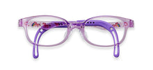 Load image into Gallery viewer, Kids Wayfarer Frame (TKDC505) - Crystal Purple with Unicorns
