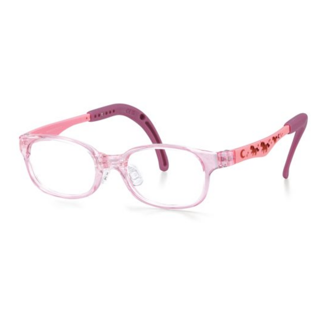 Kids Wayfarer Frame (TKDC22) - Crystal Pink with Unicorns
