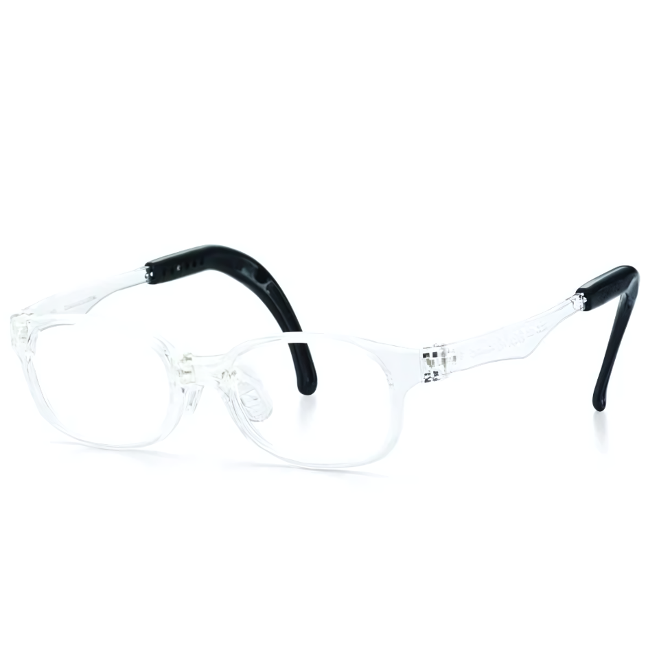 Kids Wayfarer Frame (TKDC24) - Crystal Clear with Blue Sparkles