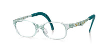 Load image into Gallery viewer, Kids Wayfarer Frame (TKDC3) - Turquoise with Dinosaurs
